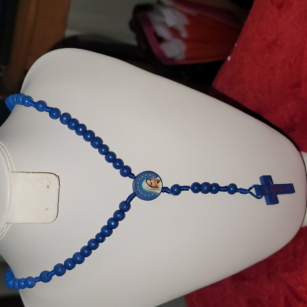 Child's Blue Plastic Bead Rosary